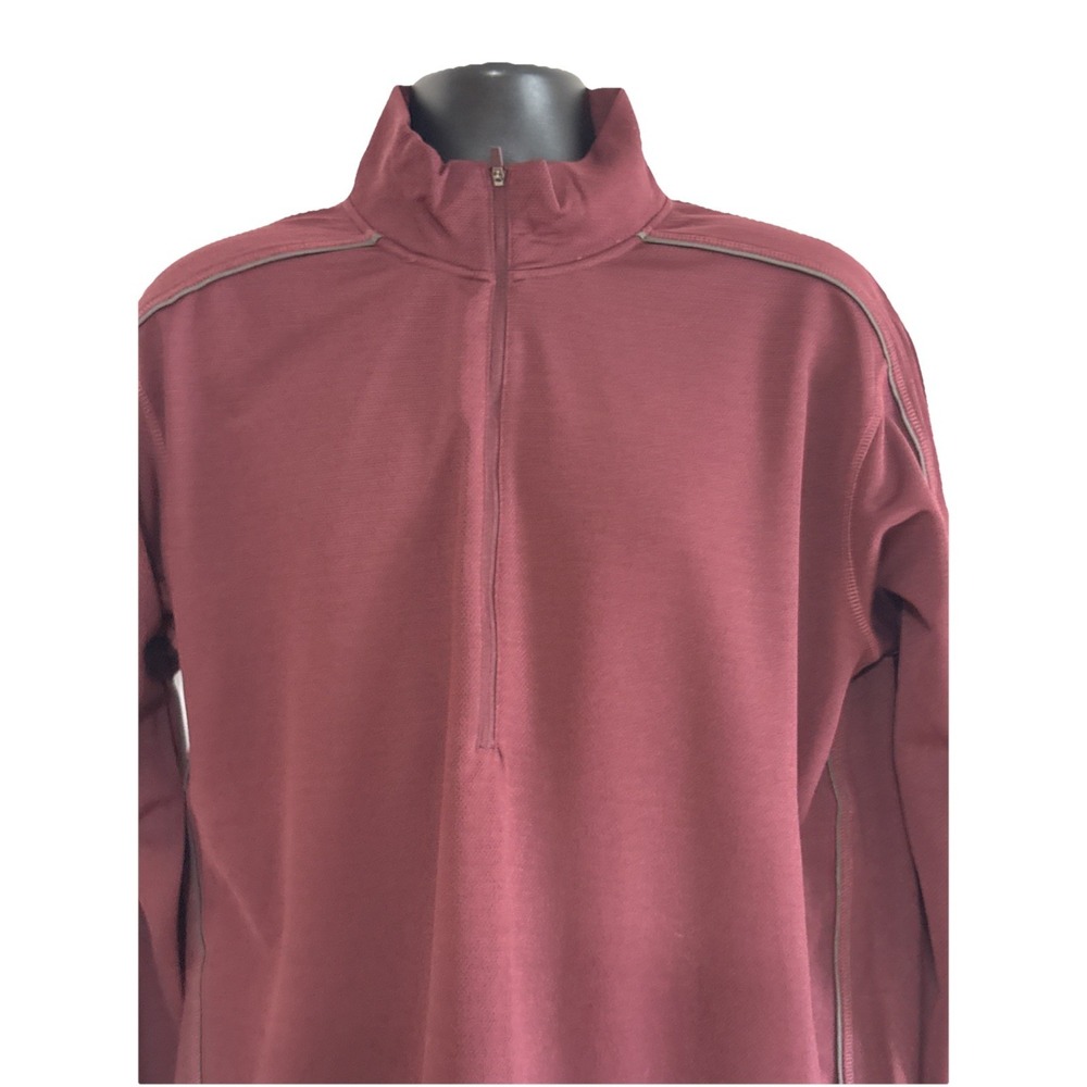 Ouray Sportswear 1/2 Zip Men's Burgundy Lined NWT Jacket Sz L Tech Fleece - Picture 2 of 10
